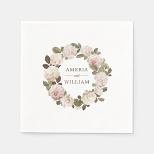 Vintage French Roses Personalised Wedding Napkin