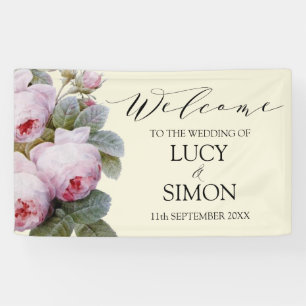 Vintage French Roses Wedding Banner