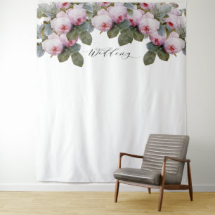 Vintage French Roses Wedding Photobooth backdrop Tapestry
