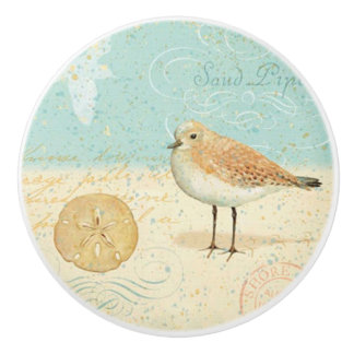 Vintage French Sand Piper Ceramic Knob