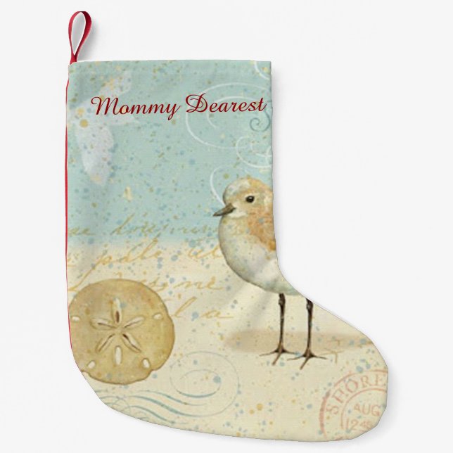 Vintage French Sand Piper Small Christmas Stocking (Front)