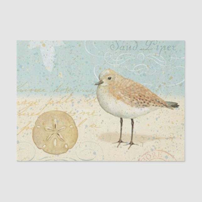 Vintage French Sand Piper Tissue Paper (Front)