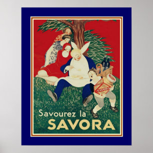 Vintage French "Savora" Ad ca. 1930s  16x20 Poster