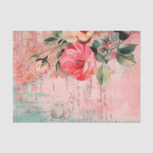 Vintage French Shabby Chic Roses Decoupage Tissue Paper