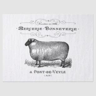Vintage French Sheep Graphic Tissue Paper