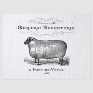 Vintage French Sheep Graphic Tissue Paper