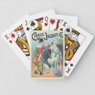 Vintage French shoe polish ad, clowns Playing Cards