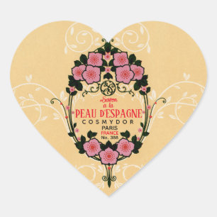 Vintage French Soap Label - heart shape
