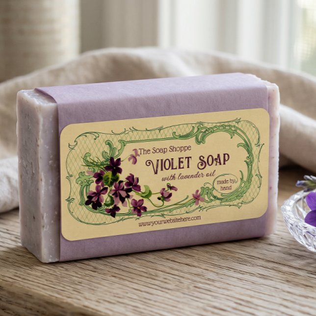 Vintage French Soap Label - Violets - customisable (Creator Uploaded)