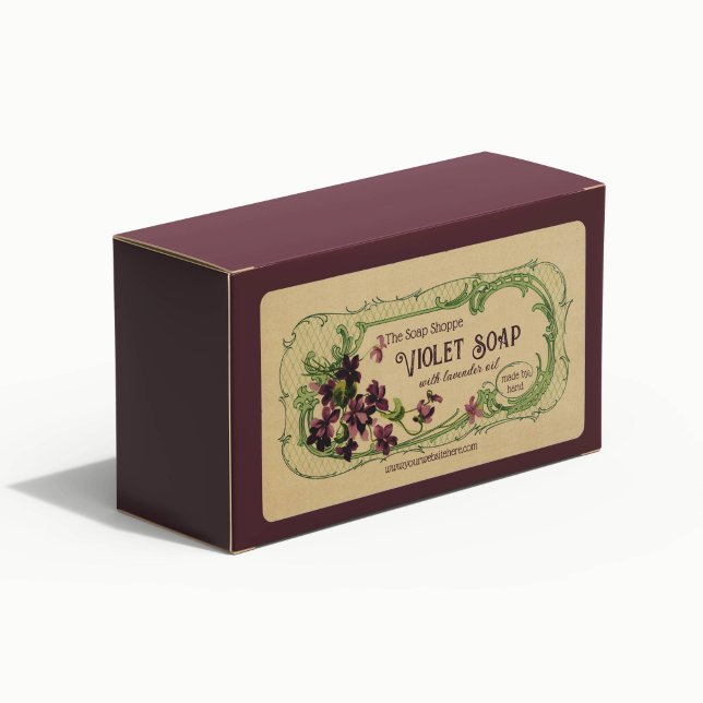 Vintage French Soap Label - Violets - customisable (Creator Uploaded)