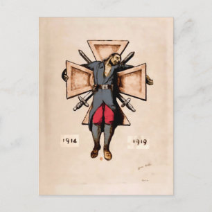 Vintage French soldier anti-war image  postcards