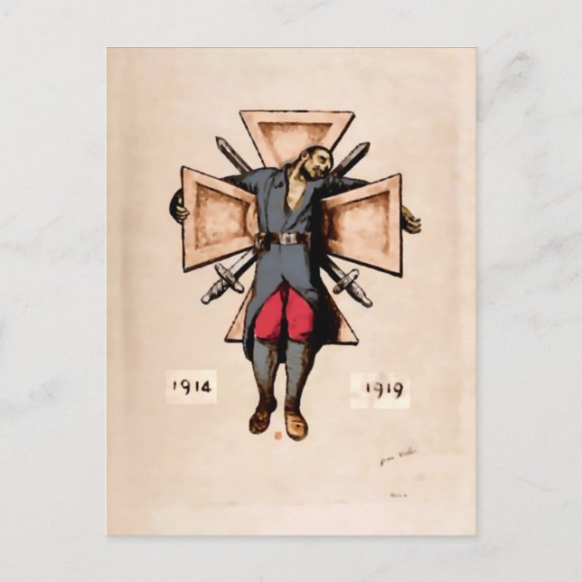 Vintage French soldier anti-war image  postcards (Front)