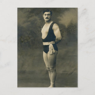 Vintage French Strongman Card