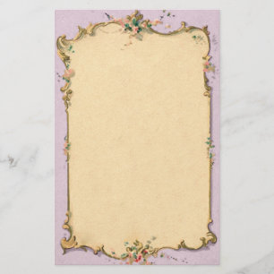 Vintage French-Style Floral Scrollwork Stationery