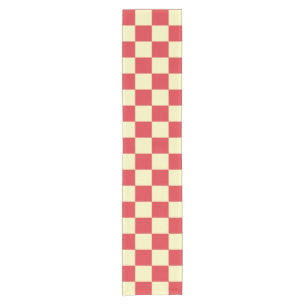Vintage French Summer Picnic Chequered Short Table Runner