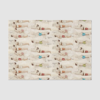 Vintage French Swimmers Swimming Lesson Tissue Paper