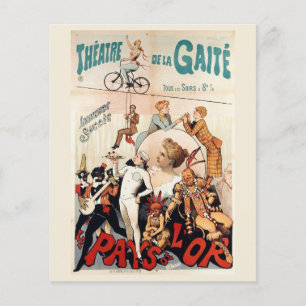 Vintage french theatre posterdecoupage Paper Sheet