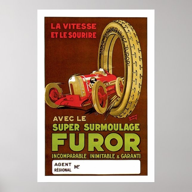 Vintage French Tire Ad Poster (Front)