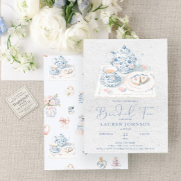 Vintage French Toile Chinoiserie Bridal Tea Shower Invitation