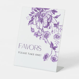 Vintage French Toile Floral Bridal Shower Favours Pedestal Sign