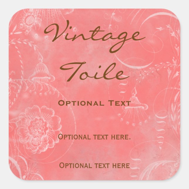 Vintage French Toile Stickers Custom Colours (Front)