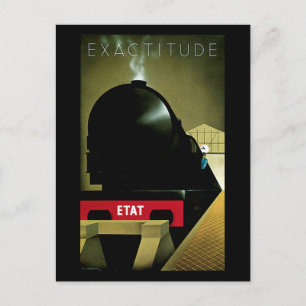 Vintage French Train Travel Advertisement Postcard