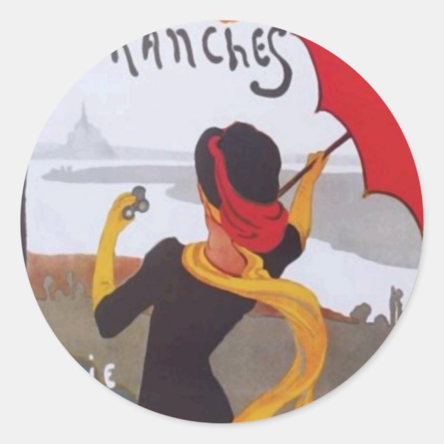 Vintage French Travel Ad 1910 Classic Round Sticker (Front)