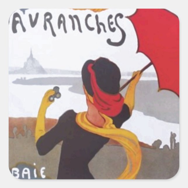 Vintage French Travel Ad 1910 Square Sticker (Front)