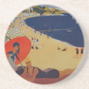 Vintage French Travel Advertisement Coaster