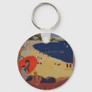 Vintage French Travel Advertisement Key Ring