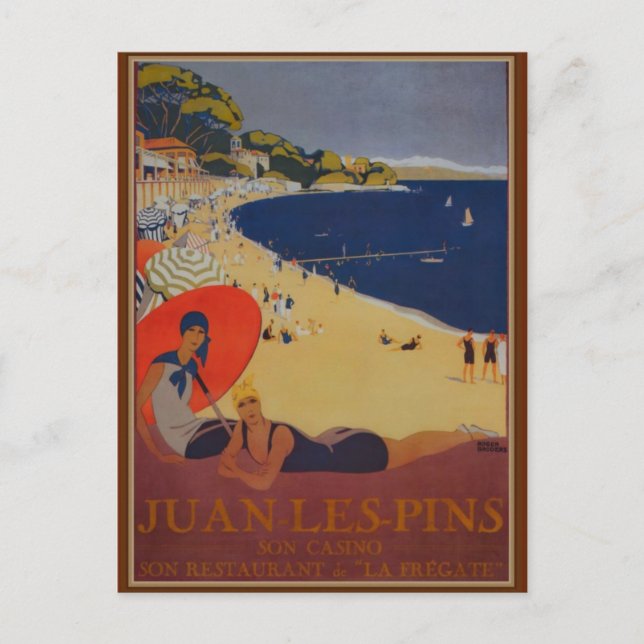 Vintage French Travel Advertisement Postcard (Front)