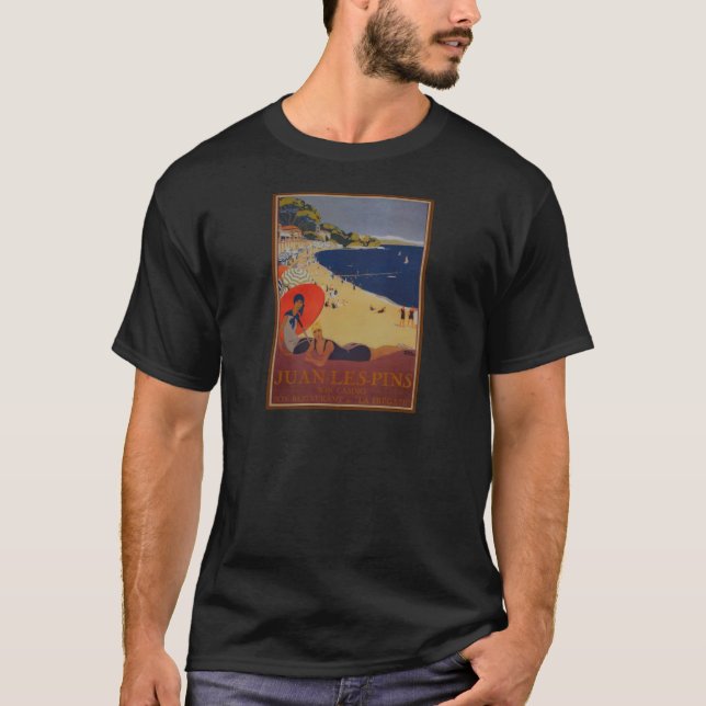 Vintage French Travel Advertisement T-Shirt (Front)