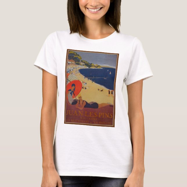 Vintage French Travel Advertisement T-Shirt (Front)