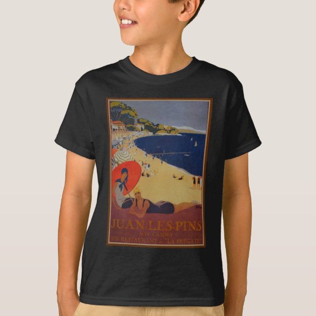 Vintage French Travel Advertisement T-Shirt (Front)
