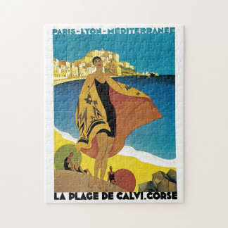 Vintage French Travel Art Painting Illustration Jigsaw Puzzle