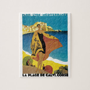 Vintage French Travel Art Painting Illustration Jigsaw Puzzle