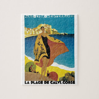 Vintage French Travel Art Painting Illustration Jigsaw Puzzle
