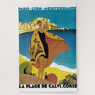 Vintage French Travel Art Painting Illustration Jigsaw Puzzle