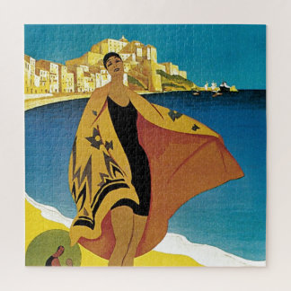 Vintage French Travel Art Painting Illustration Jigsaw Puzzle