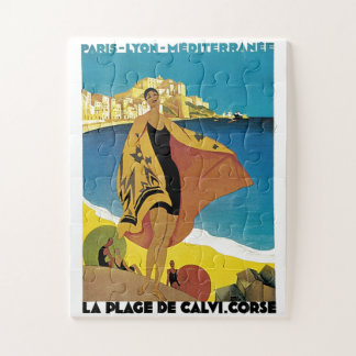 Vintage French Travel Art Painting Illustration Jigsaw Puzzle