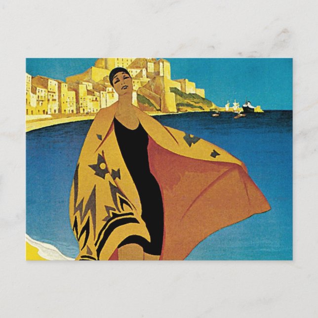 Vintage French Travel Holiday Postcard (Front)