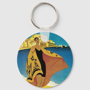 Vintage French Travel Key Ring