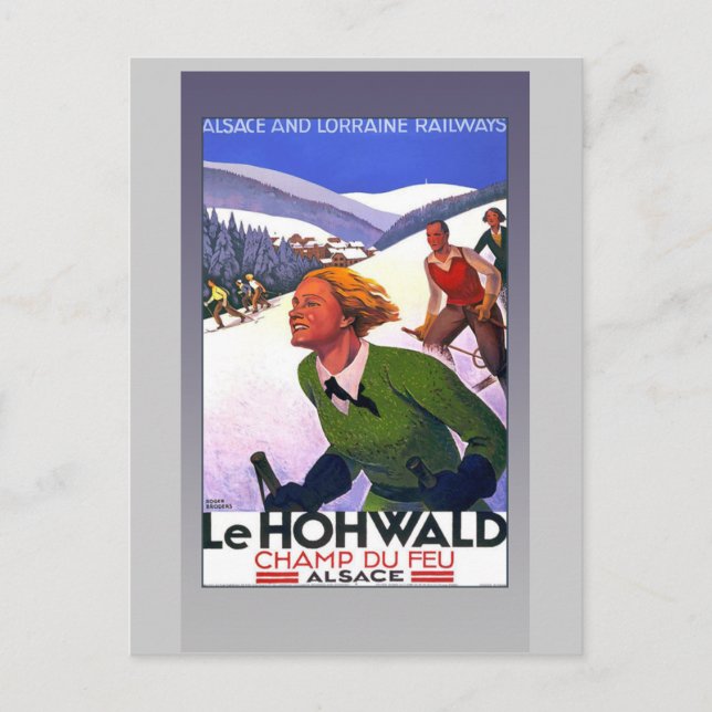 Vintage French Travel Poster on Cards, Postcards (Front)