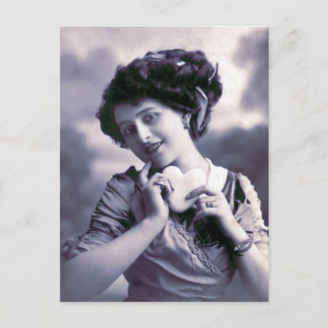 "Vintage French Valentine" Holiday Postcard (Front)