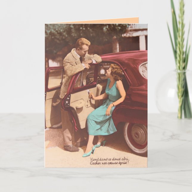 Vintage French Valentine's Greetings Card (Front)