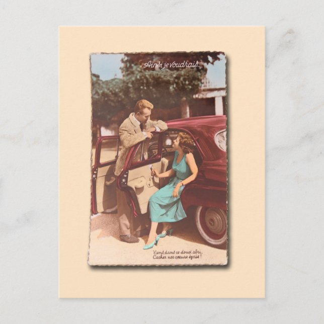 Vintage French Valentine's Postcard 2 (Front)