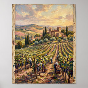 Vintage French Vineyard Wine Cellar I Poster