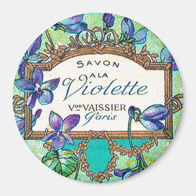 Vintage french violet perfume magnet (Front)