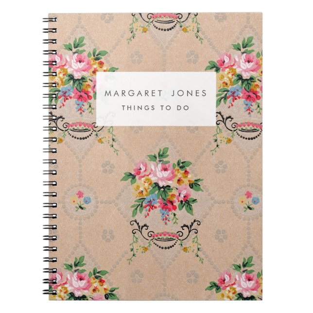 Vintage French Wallpaper Journal Notebook (Front)