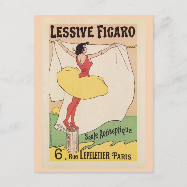 Vintage French washing detergent ad Postcard (Front)